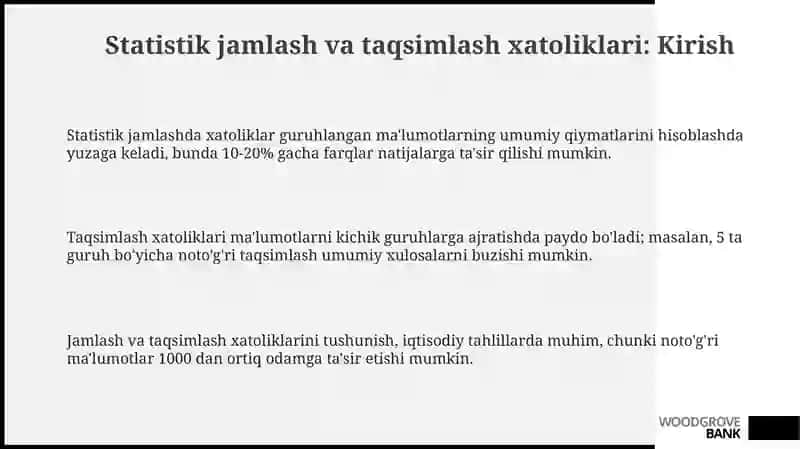 Statistik toplam va taksimot xatolari 3