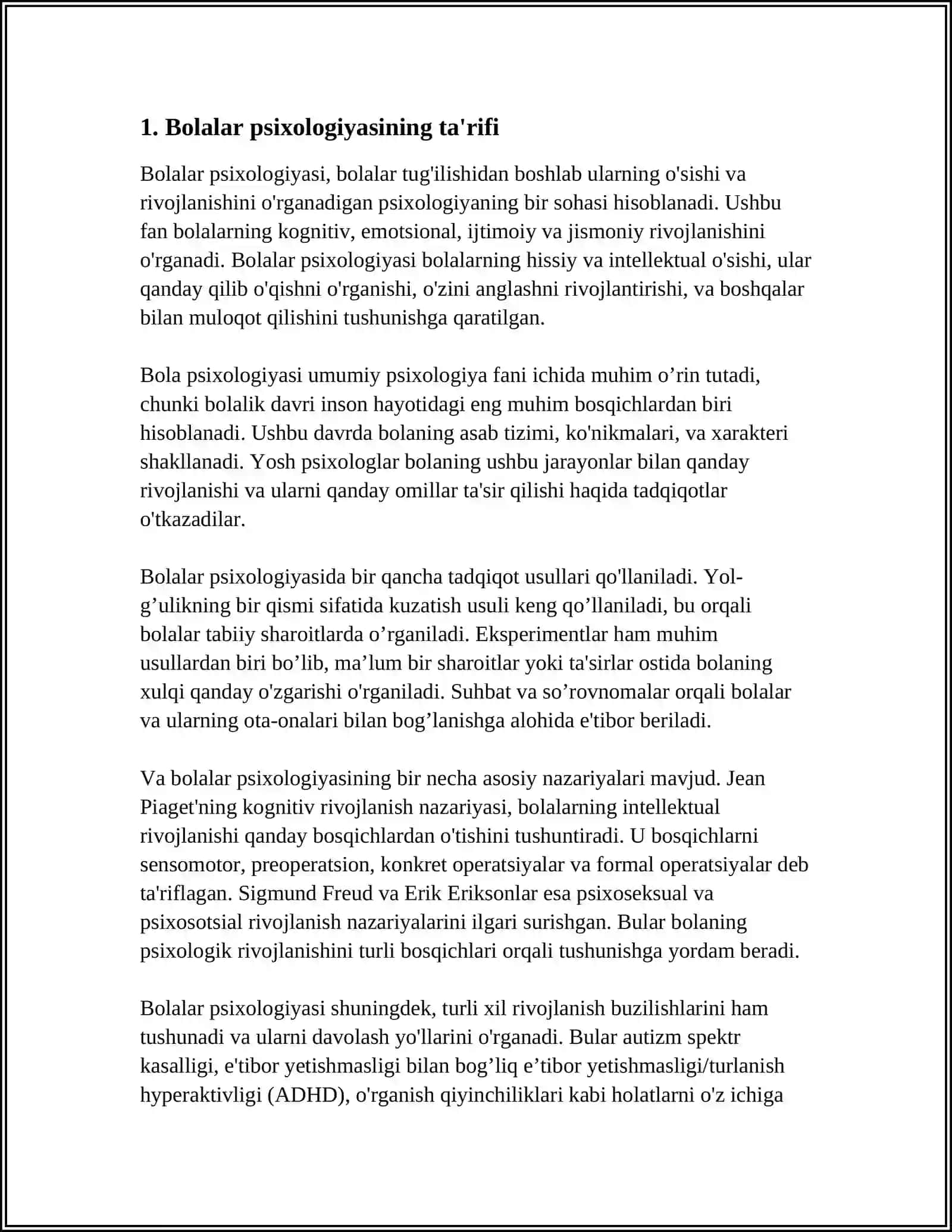 BOLALAR PSIXOLOGIYASI FANINING PEREDMETI VA VAZIFALARI 3