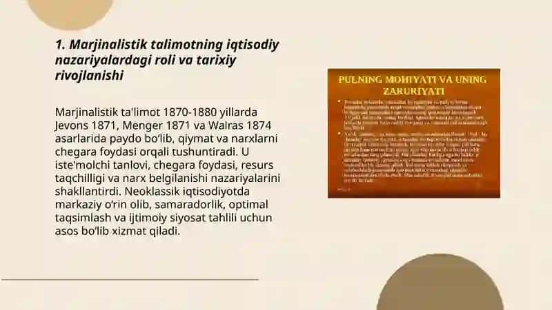 Marjinalistik talimotning ijtimoiy va iqtisodiy axamiyati 3