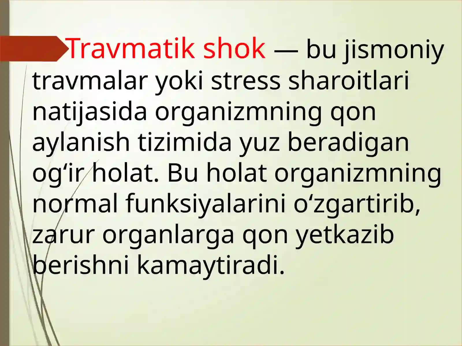 TRAVMATIK SHOK. POLITRAVMA. OCHIQ VA YOPIQ SINISHLAR 3