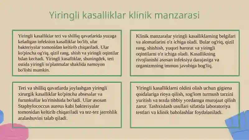 Yiringli kasalliklar: klinik manzara va tashxis usullari 3