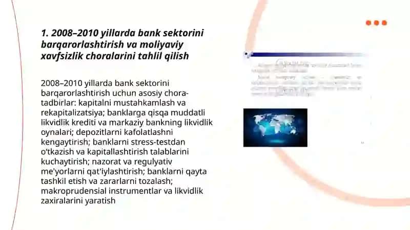 Davrda moliyaviy xavfsizlikni ta'minlash masalalari 2008 va 2010 yillar 3