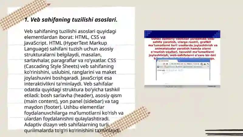 Veb sahifaning tuzilishi va yaratish imkoniyatlari 3