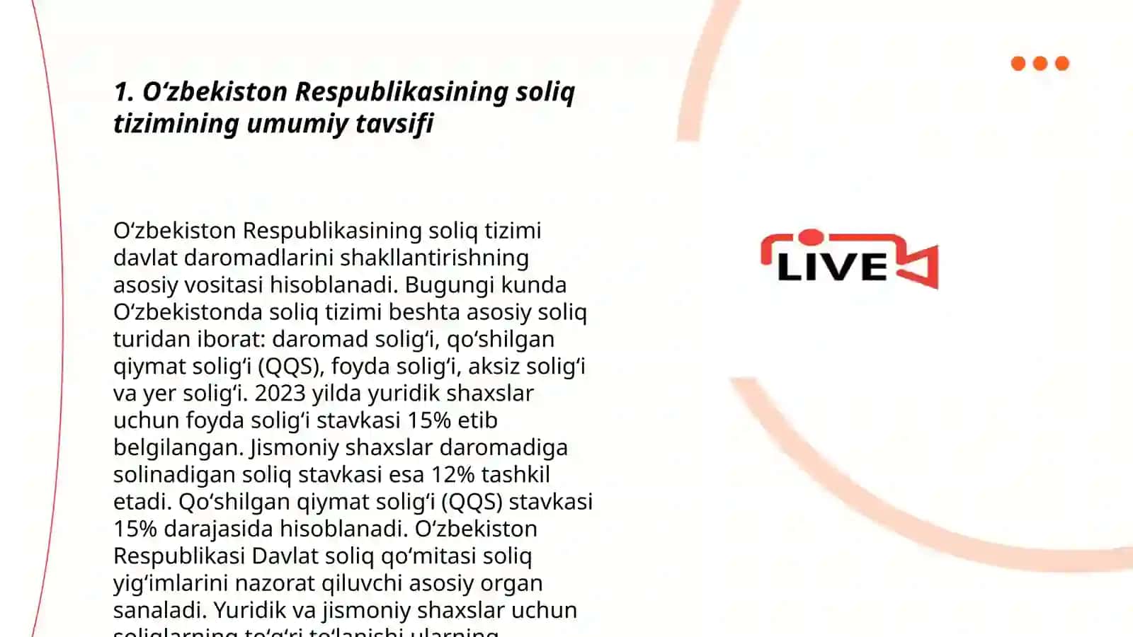 Oʻzbekiston Respublikasining soliq tizimi va uning oʻziga xos jihatlari 3