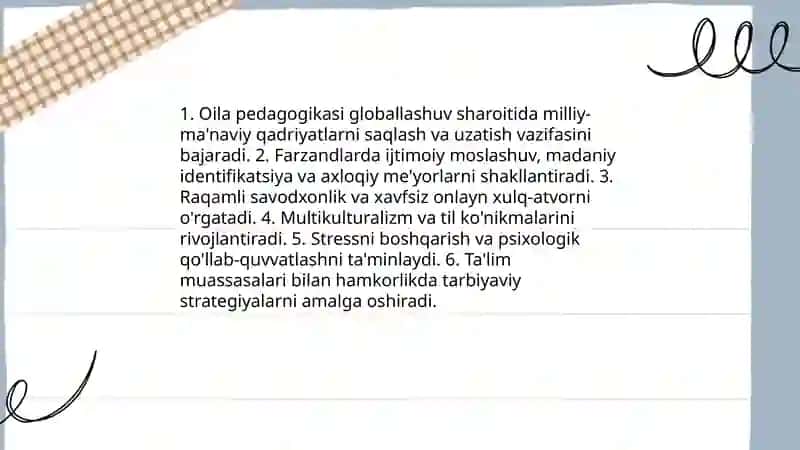 OILA PEDAGOGIKASI. GLOBALLASHUV VA UNING TARBIYAGA TA'SIRI 3