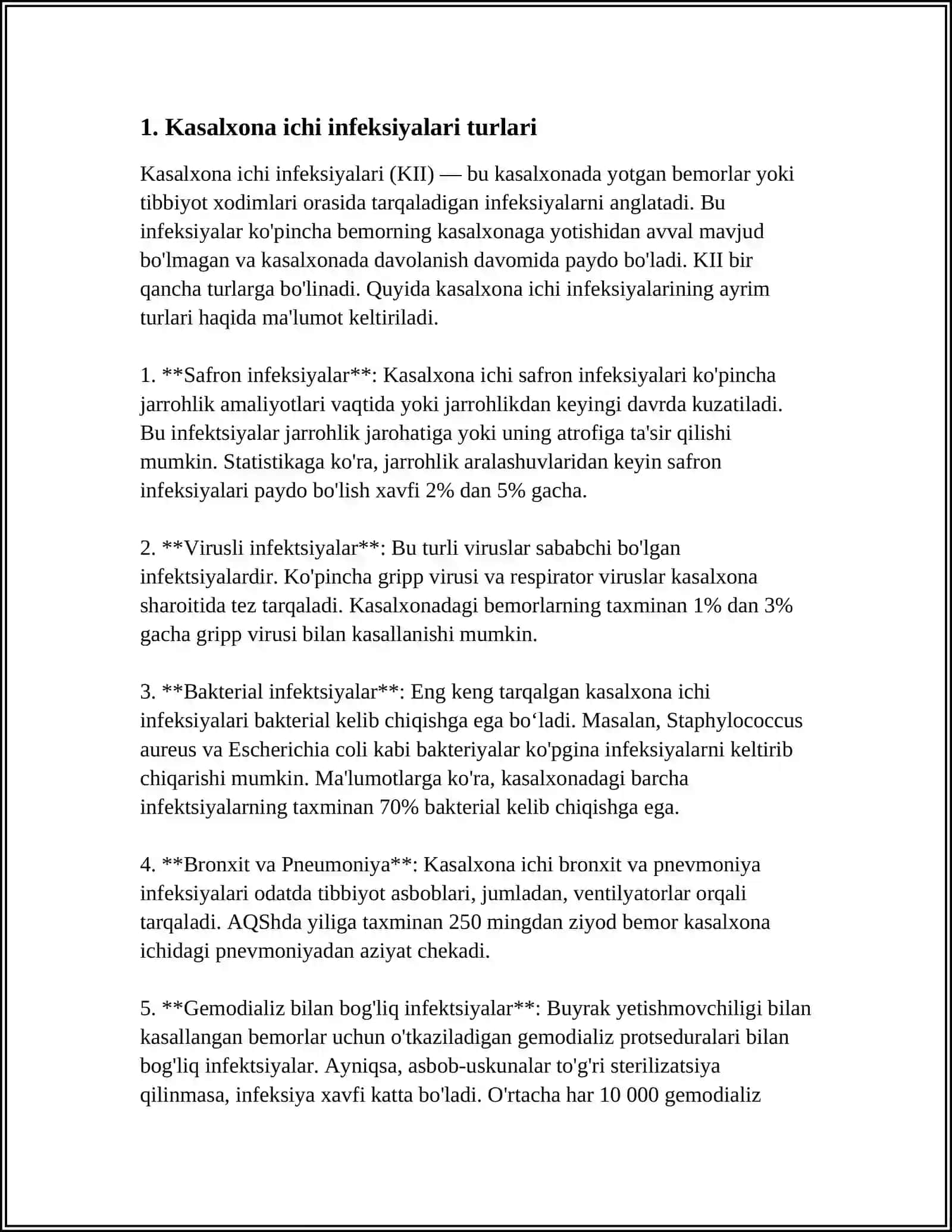KASALXONA ICHI INFEKSIYALARINING EPIDEMIOLOGIK XARAKTERISTIKASI 3