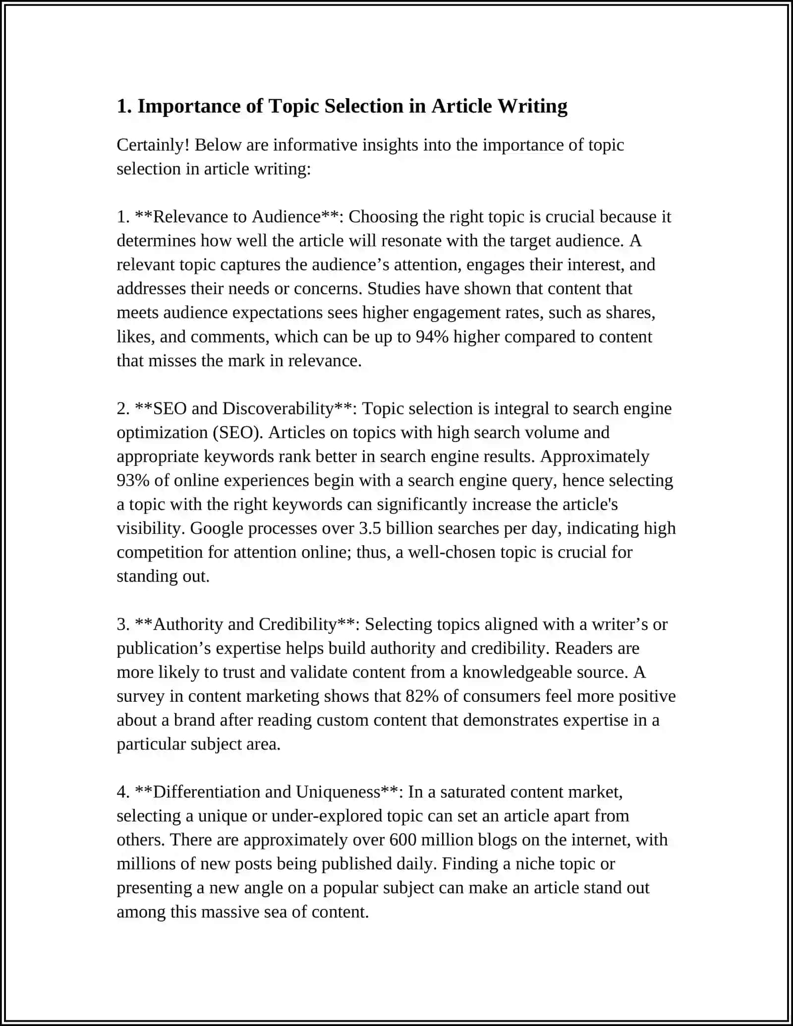 CHOOSING A TOPICS FOR AN ARTICLES AND COLLECTING INFORMATION 3