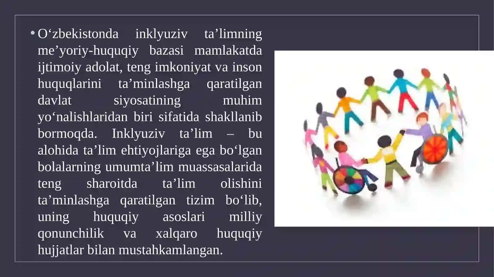 Oʻzbekistonda inklyuziv taʼlimning meʼyoriy huquqiy bazasini tahlil qilish 3
