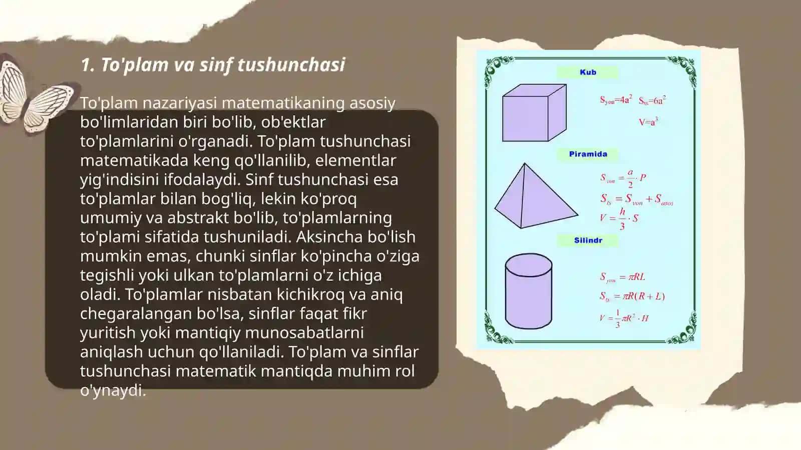 To'plamlarni sinflarga ajratish 3