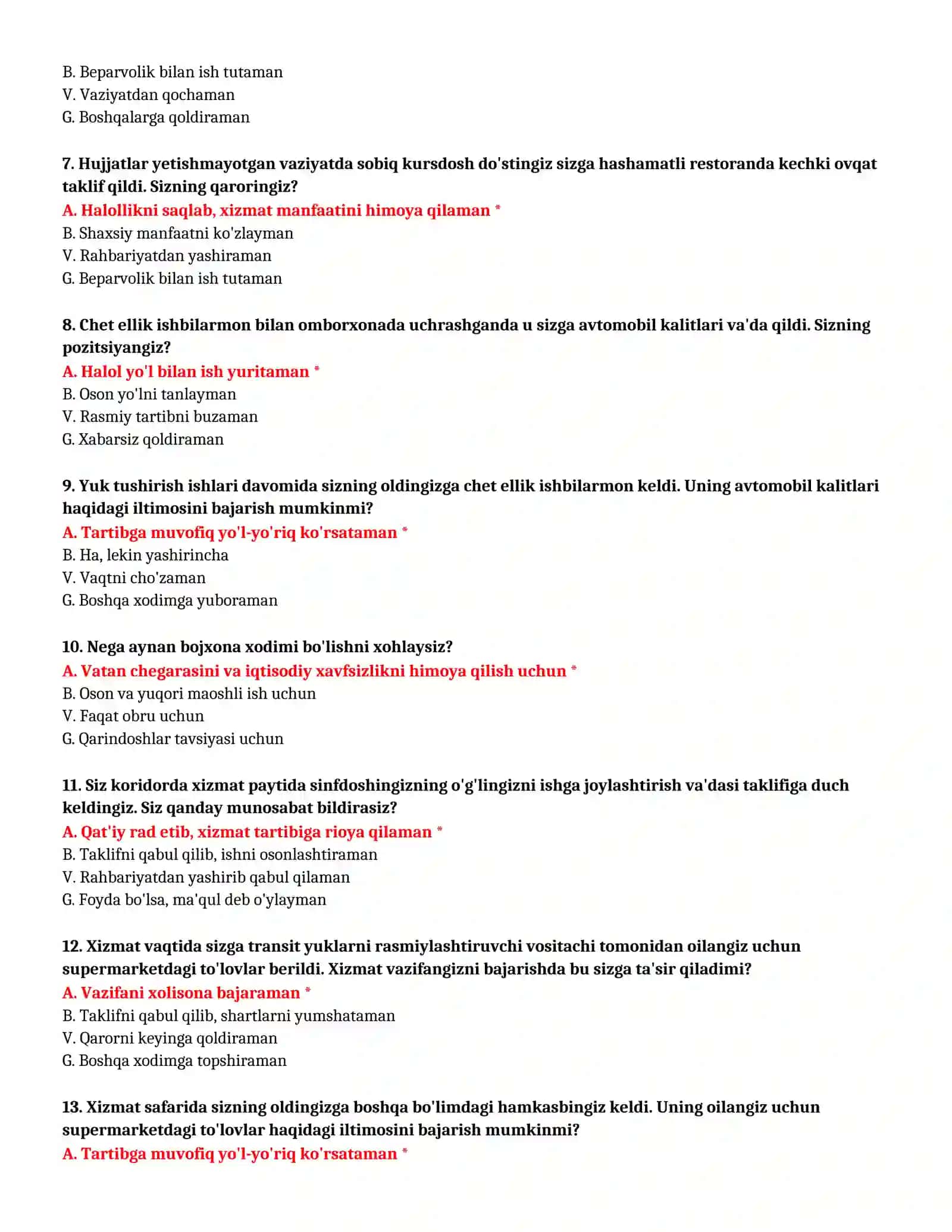 IMTIHON TESTLARI JAVOBLARI BILAN TO'LIQ TO'PLAM 3