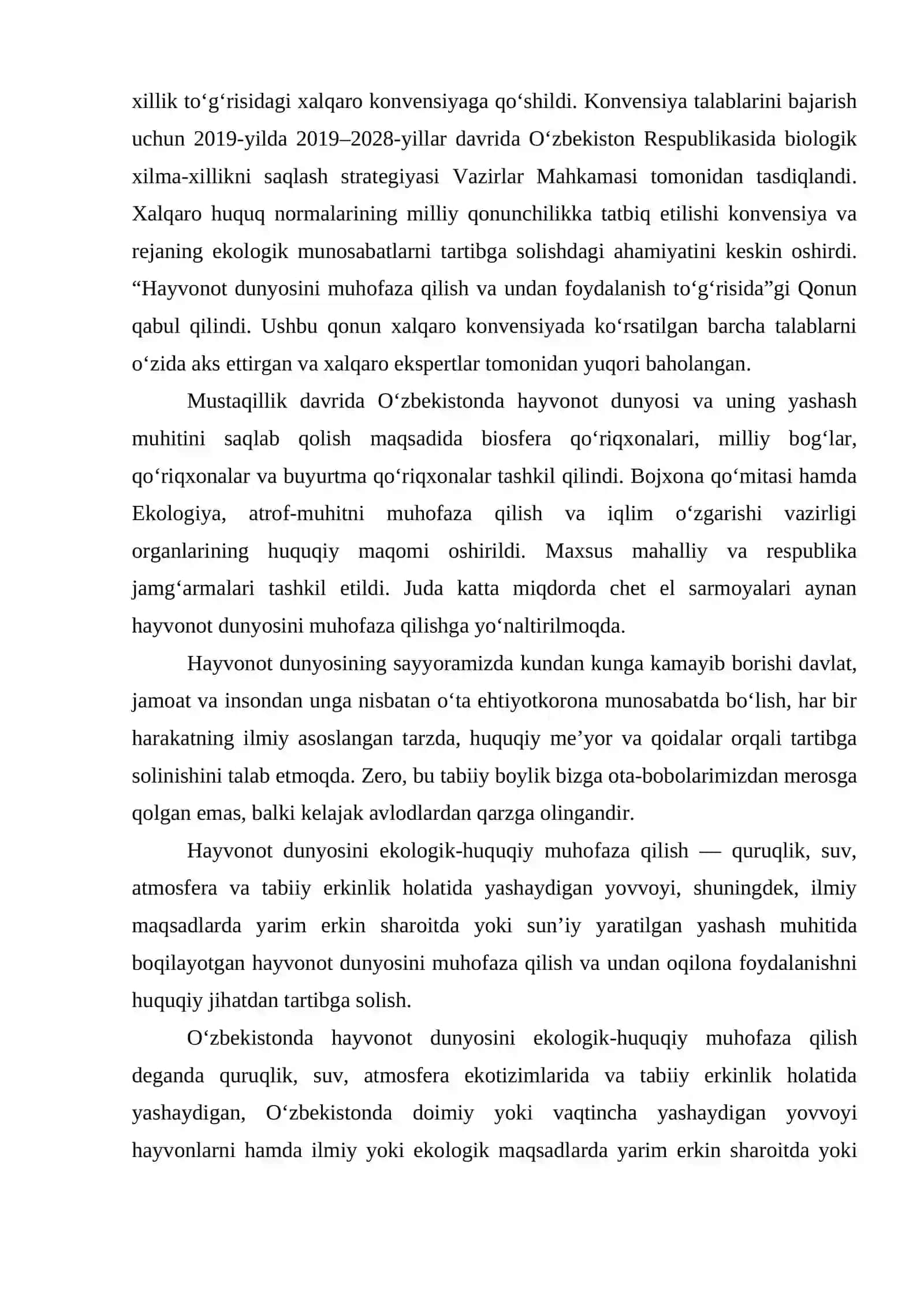 Hayvonot dunyosi obyektlari va ularni muhofaza qilish talablari 3