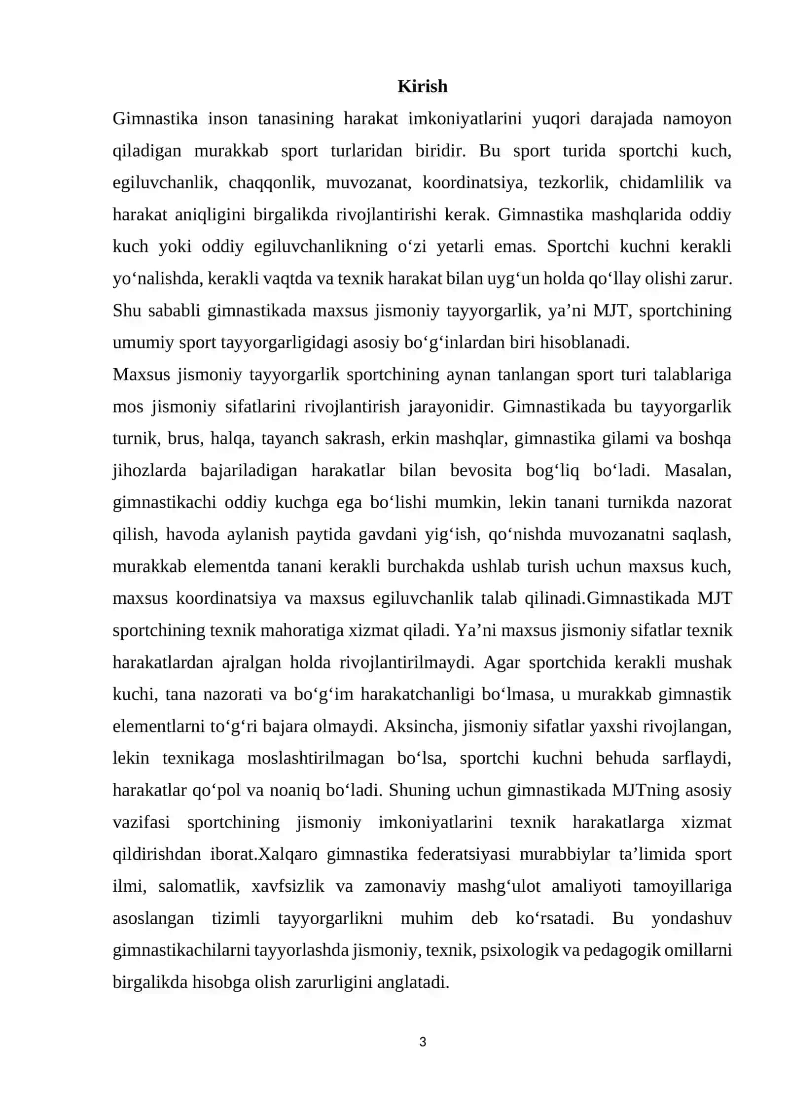 Gimnastikada maxsus jismoniy tayyorgarlik (MJT) 3