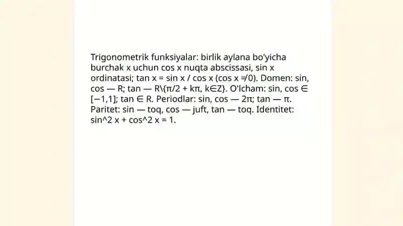 Trigonometrik funksiyalar 3