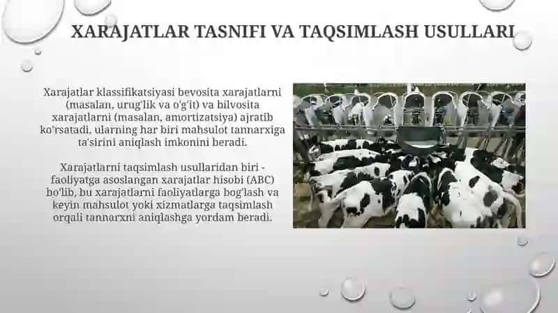 Xarajatlar tasnifi va taqsimlash usullari 3