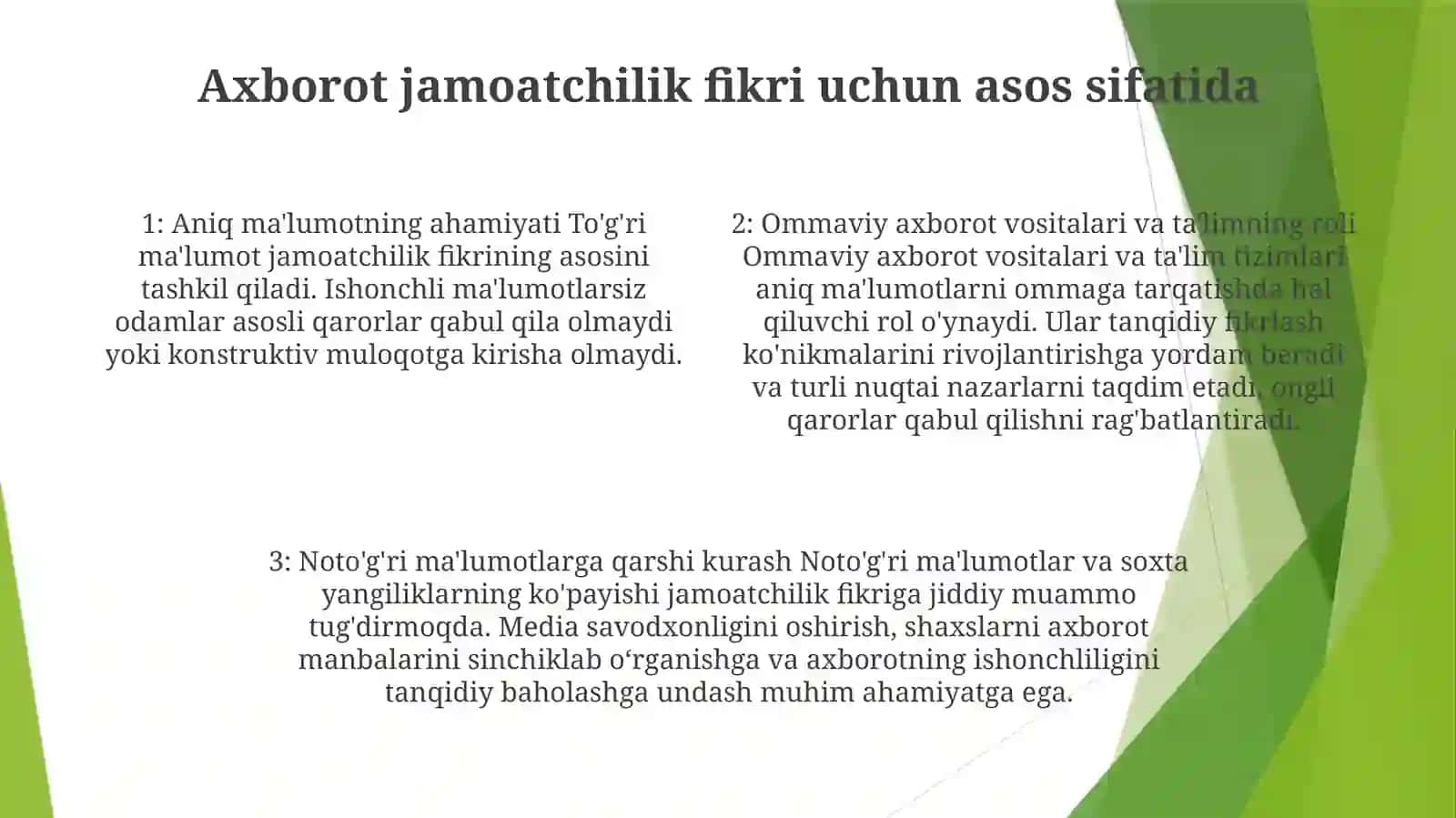 Jamoatchilik Fikrining Shakllanishida Axborotning OʻRni 3