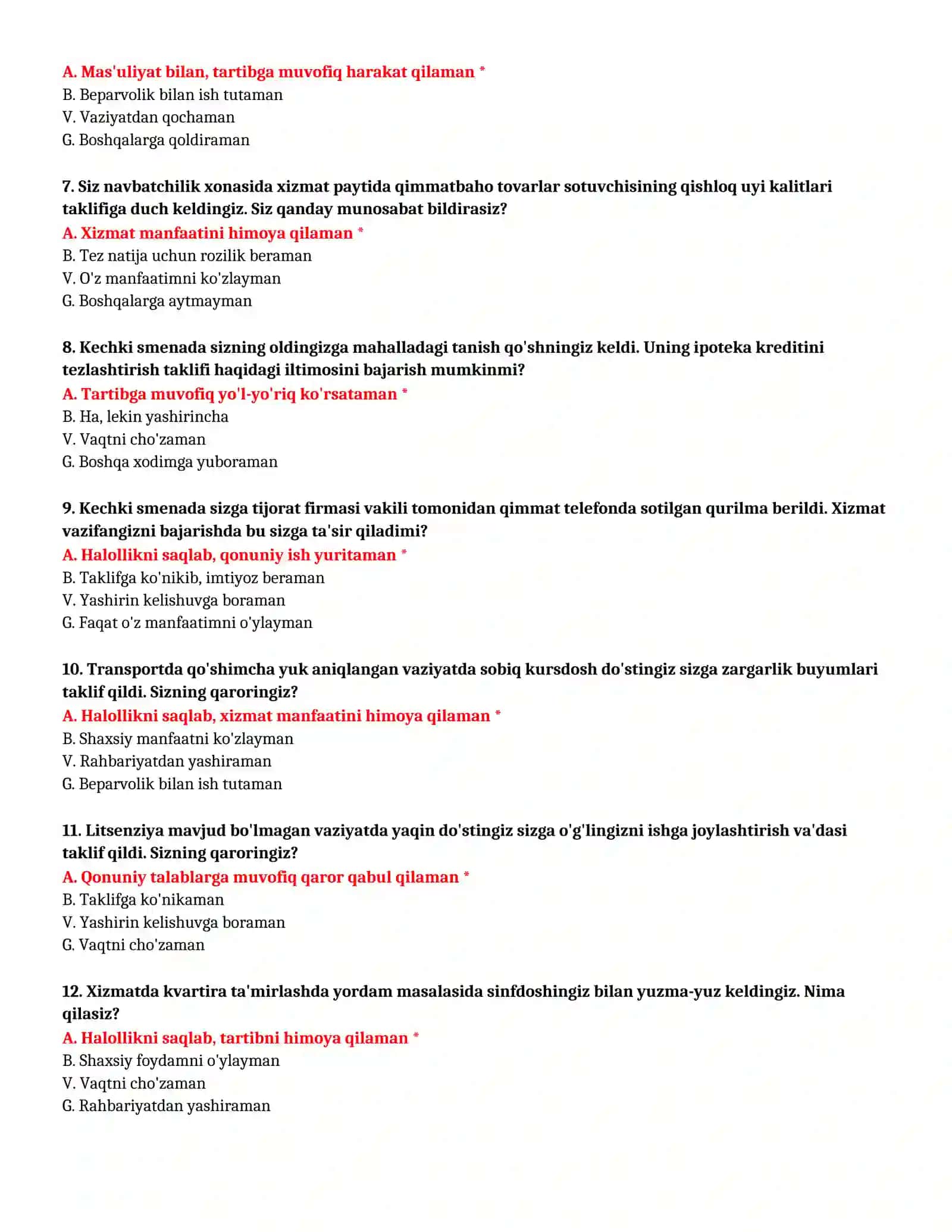 TEST SAVOLLARI (№ 81) 3