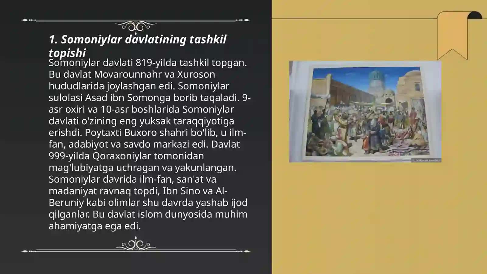 SOMONIYLAR,G'AZONIYLAR,QORAHONIYLAR,SALJUQIYLAR VA XORAZMSHOXLAR DAVLATI VA HUQUQI 3