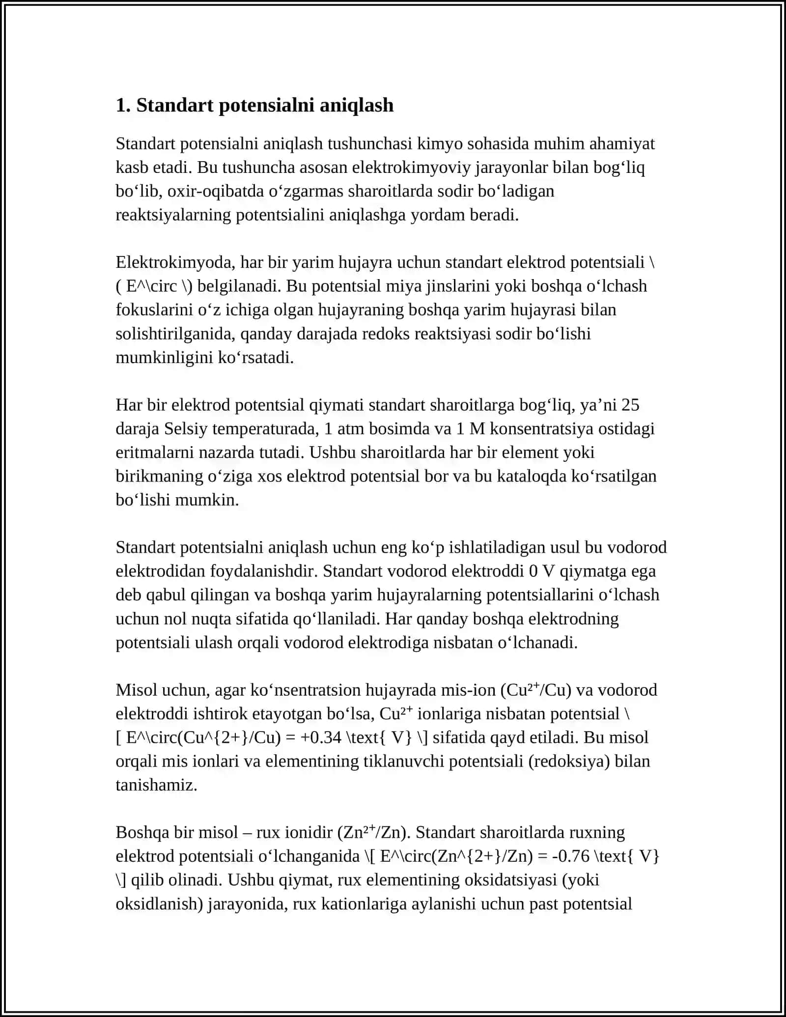 STANDART POTENSIAL HAQIDA TUSHUNCHA 3