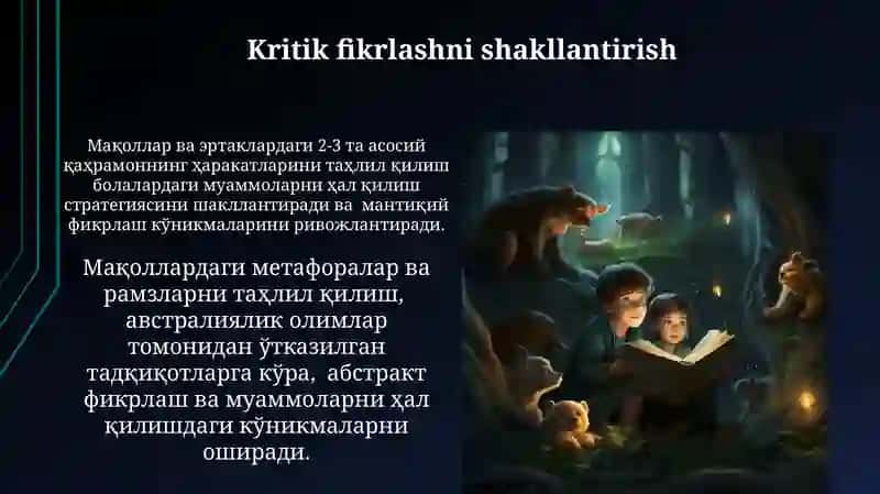 Masal va matallar mantiqiy fikirlashni rivojlantirishdagi ahamiyati 3