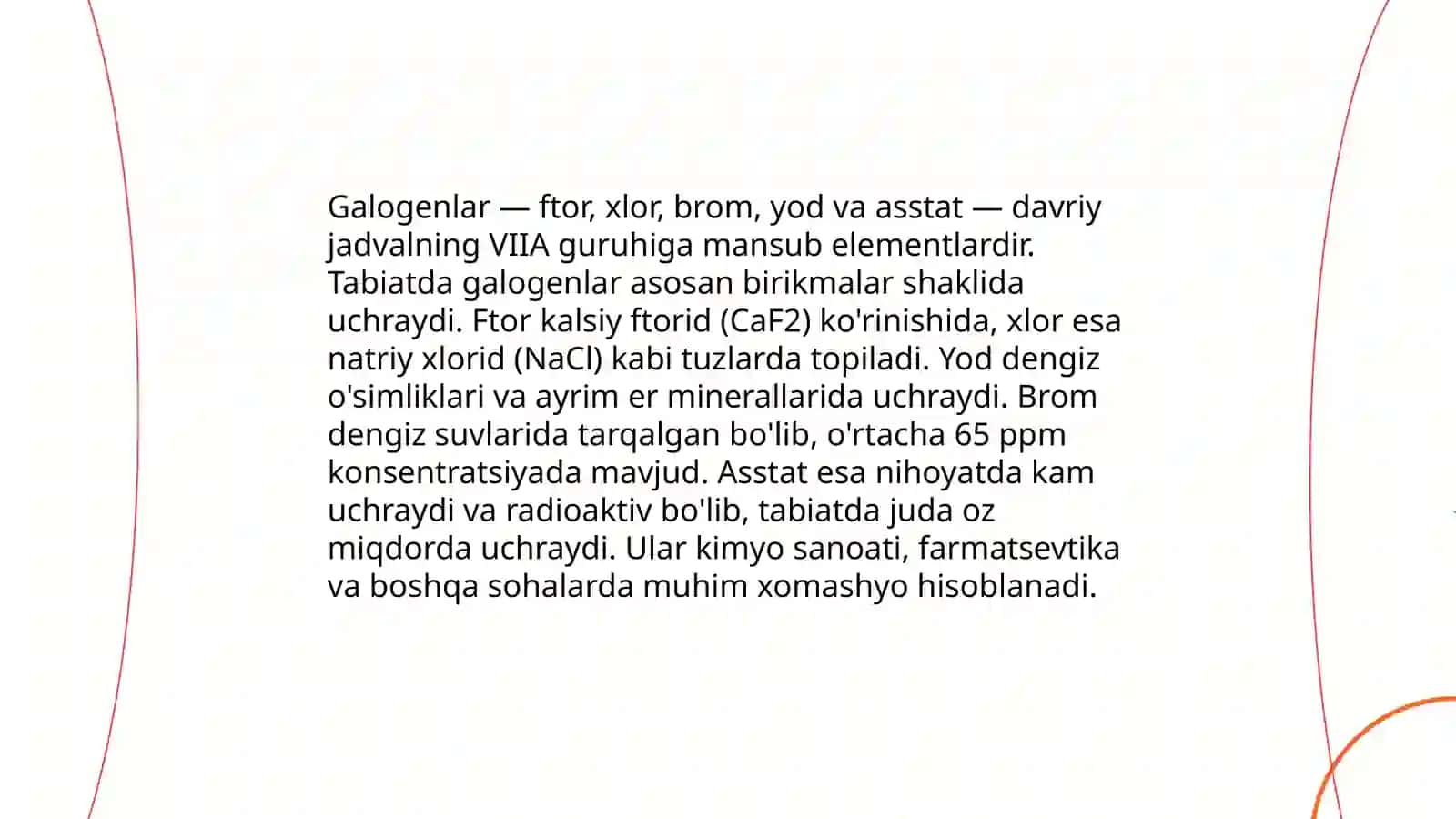 Galogenlarning sulfidlari. Galogenlarning oksokislotalari 3