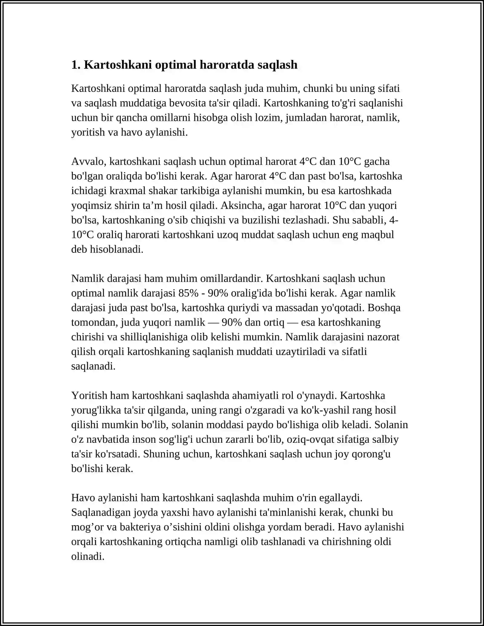 KARTOSHKA KARAM VA ILDIZMEVALILARNI SAQLASH 3