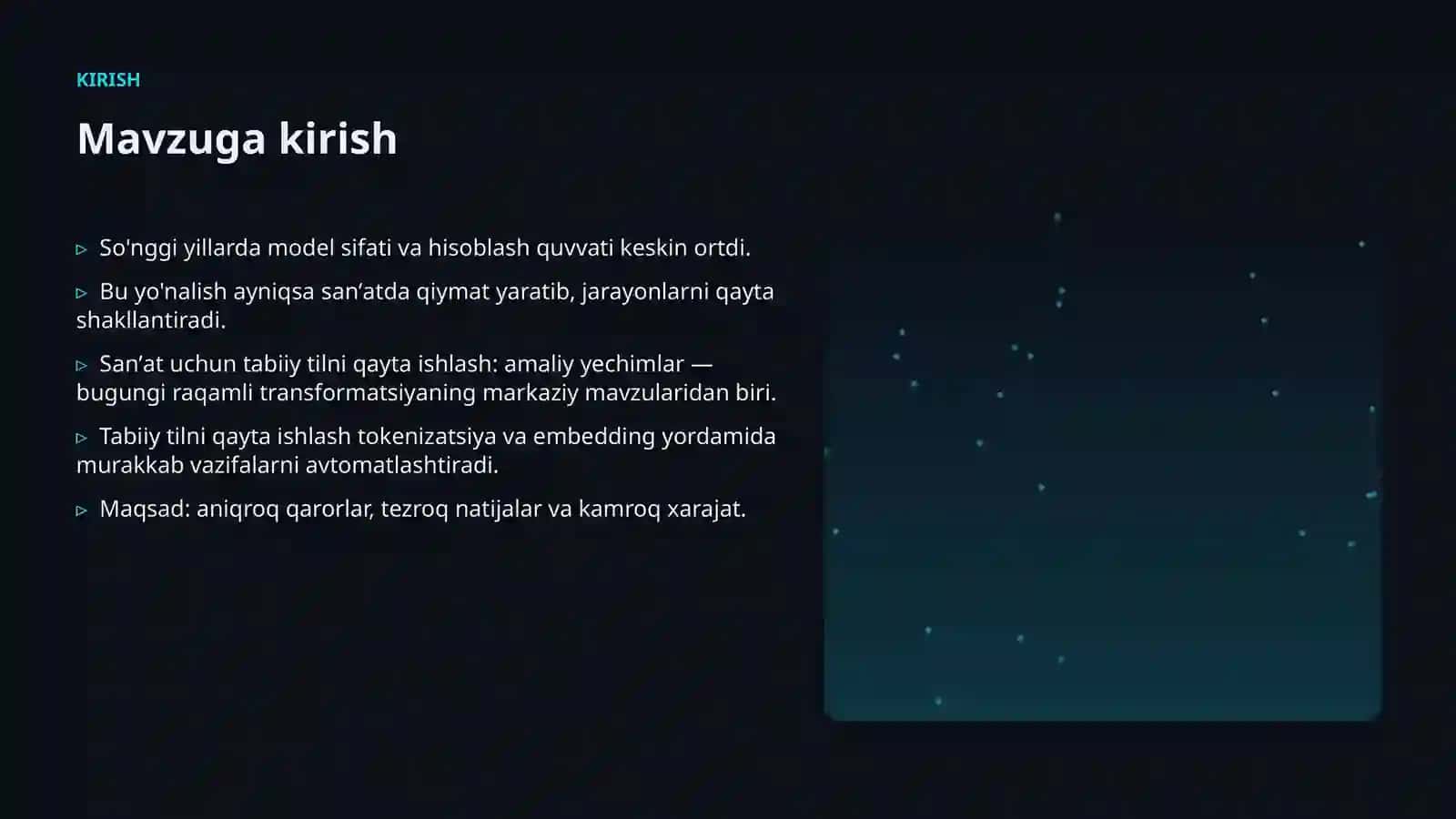 Sanʼat uchun tabiiy tilni qayta ishlash: amaliy yechimlar 3