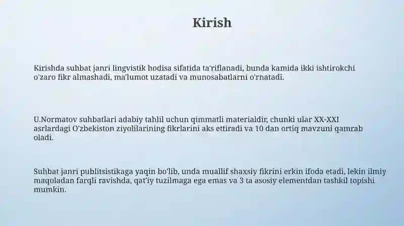 Suhbat janri 3