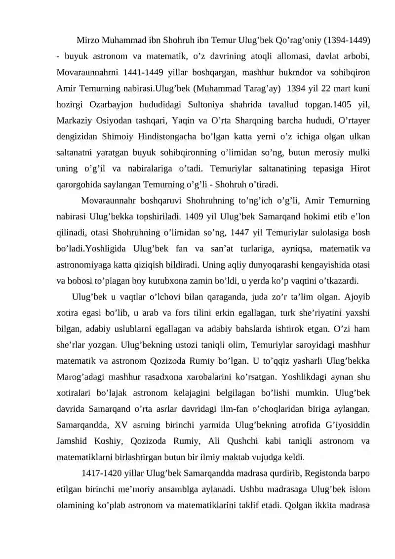 Mirzo Ulug’bek davlat arbobi va buyuk olim 3