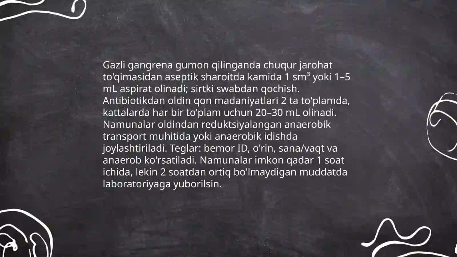 Jarohat infeksiyasi gazli gangrena va qoqshol qoʻzgʻatuvchisining labarator tekshiruvi 3