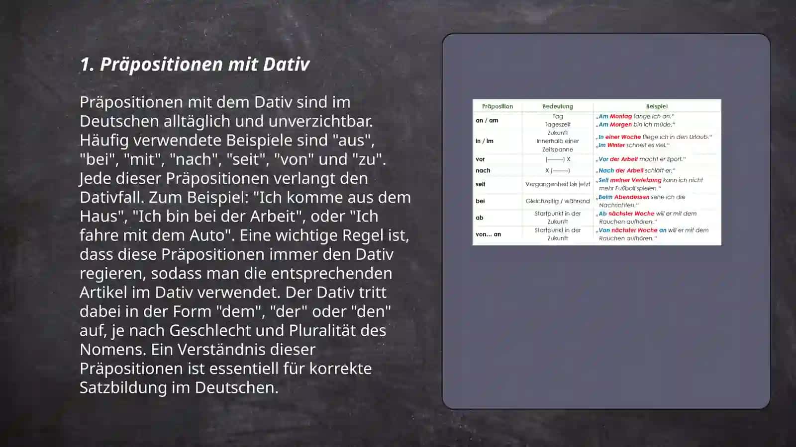 Präpositionen mit Dativ 3