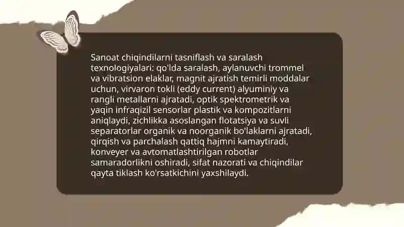Sanoat chiqindilarni ajratib olish va utilizatsiza qilish texnologiyalari 3