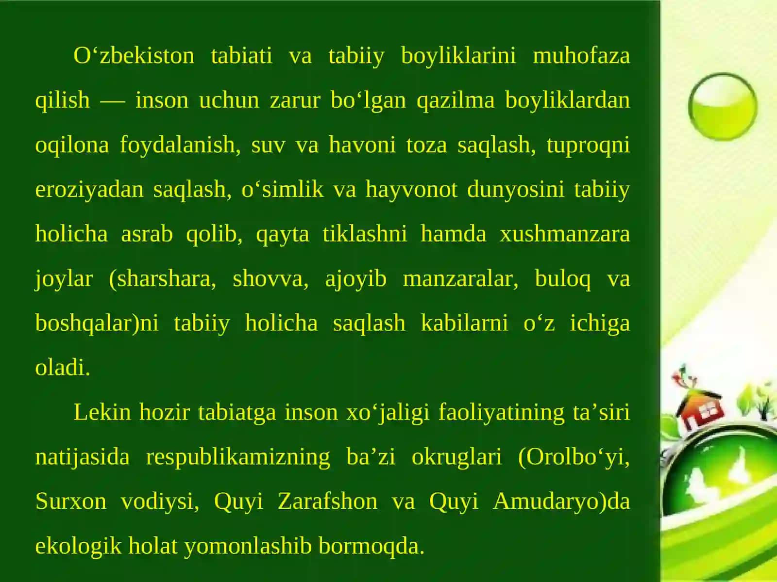 O‘zbekistonning tabiiy boyliklari va ularni muhofaza qilish 3