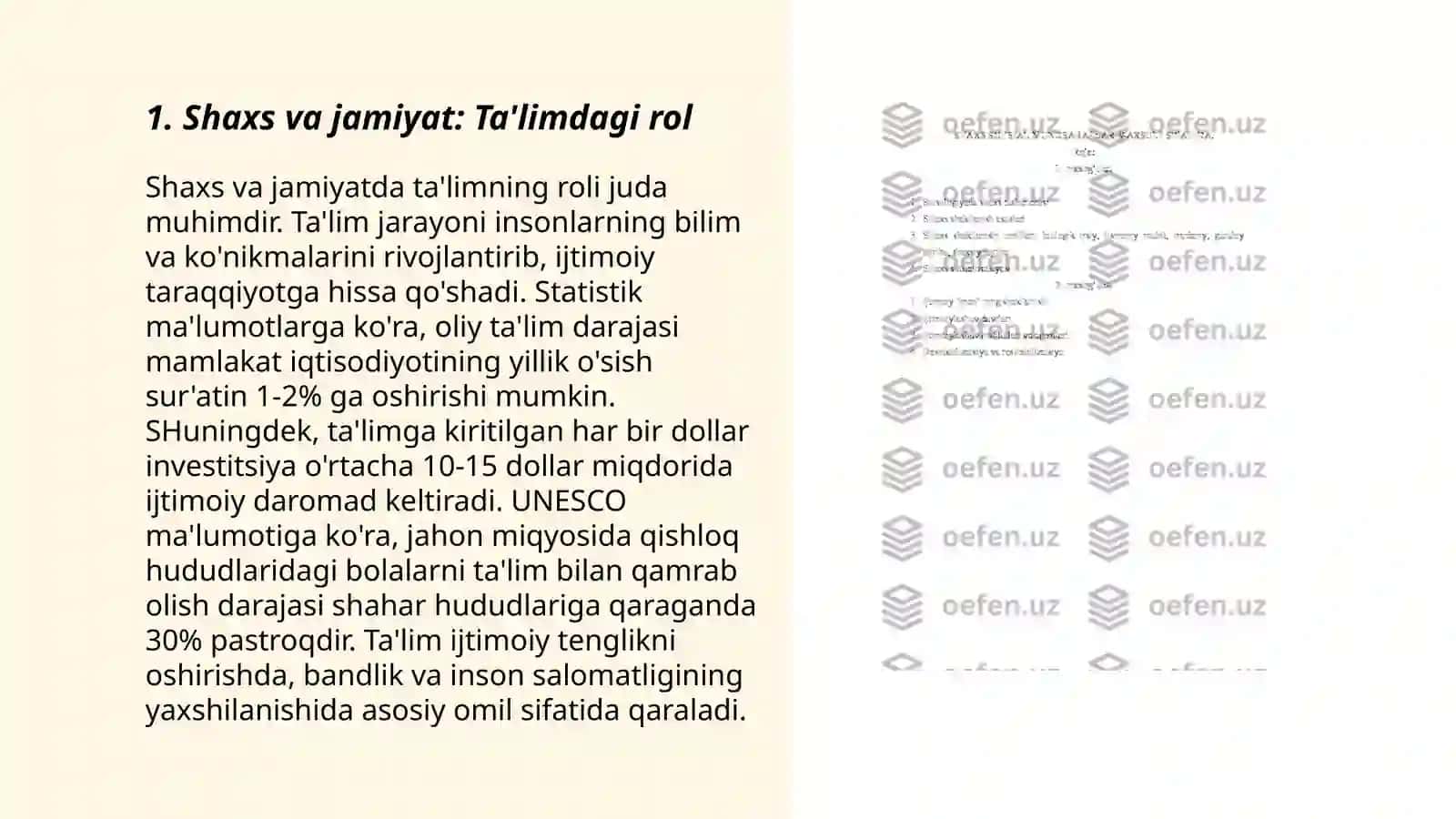 Shaxs ta'lim obyekti va subyekti sifatida uning shakllanish va rivojlanish omillari 3