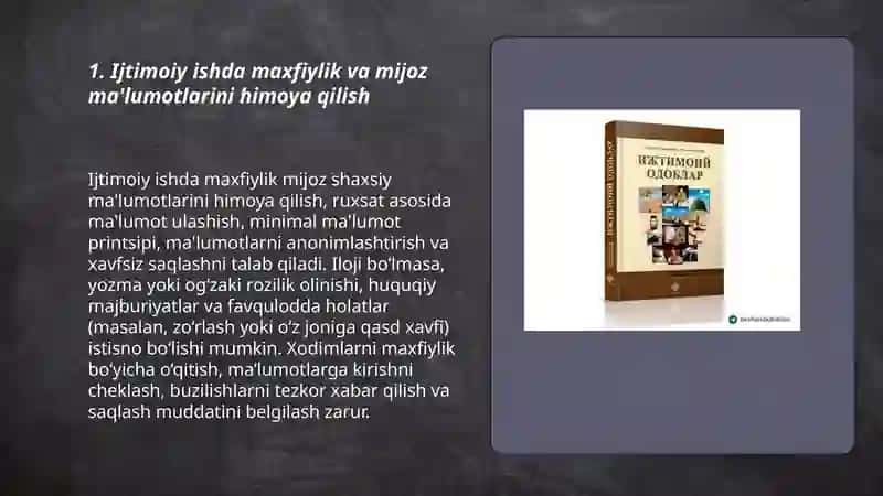 Ijtimoiy ishning odob axloq muammolari 3