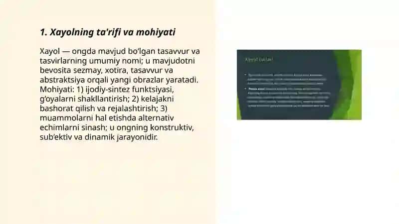 Xayol va uning turlari 3
