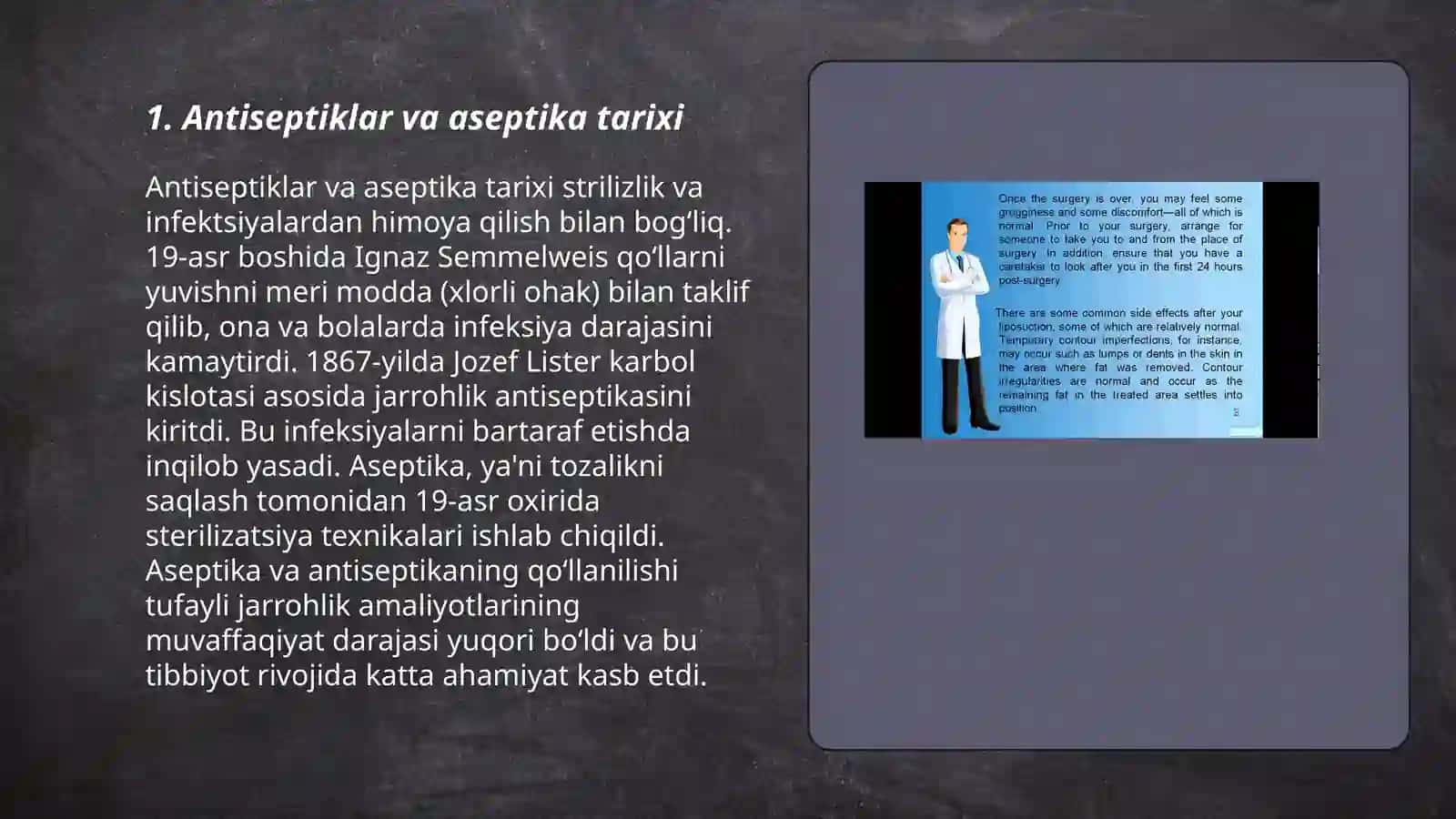Antiseptika va aseptika asoslarini o'rganish 3