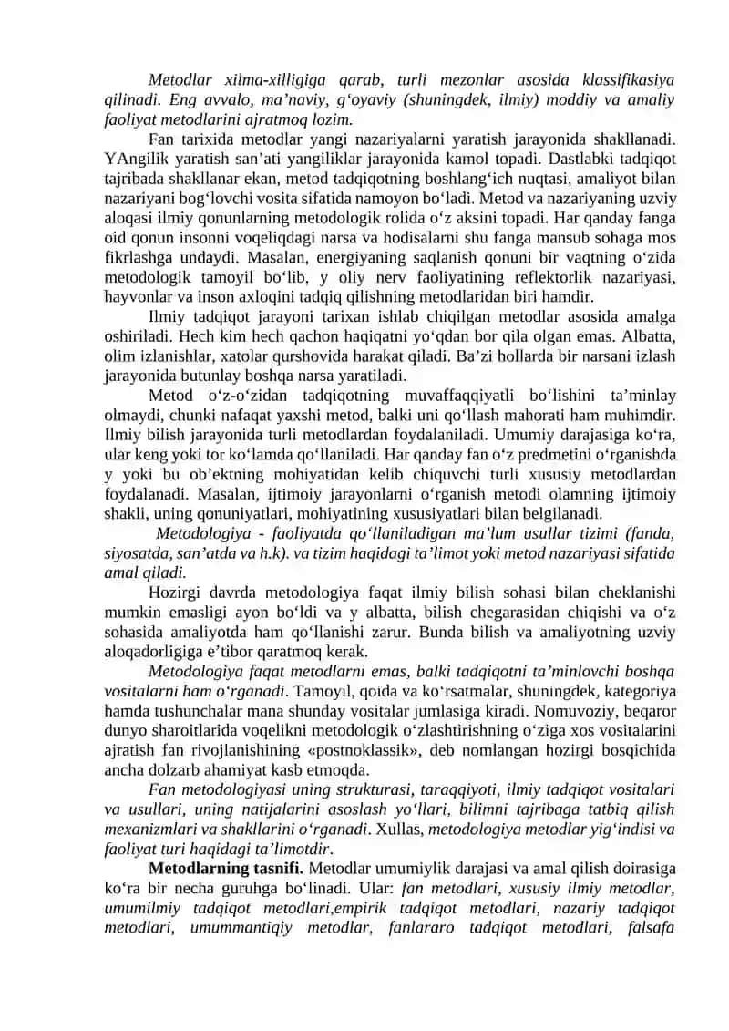 Ilmiy maktablar, metod, metodologiya, metodika 3