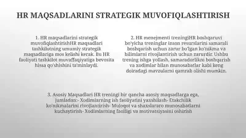 HR Menejment Fanining Asosiy Maqsadlari 3