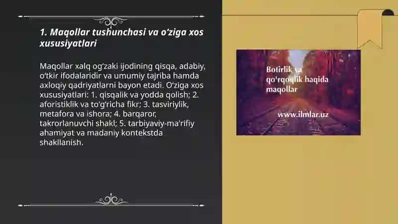 Maqollar va ularning oʻrganish naqllar 3