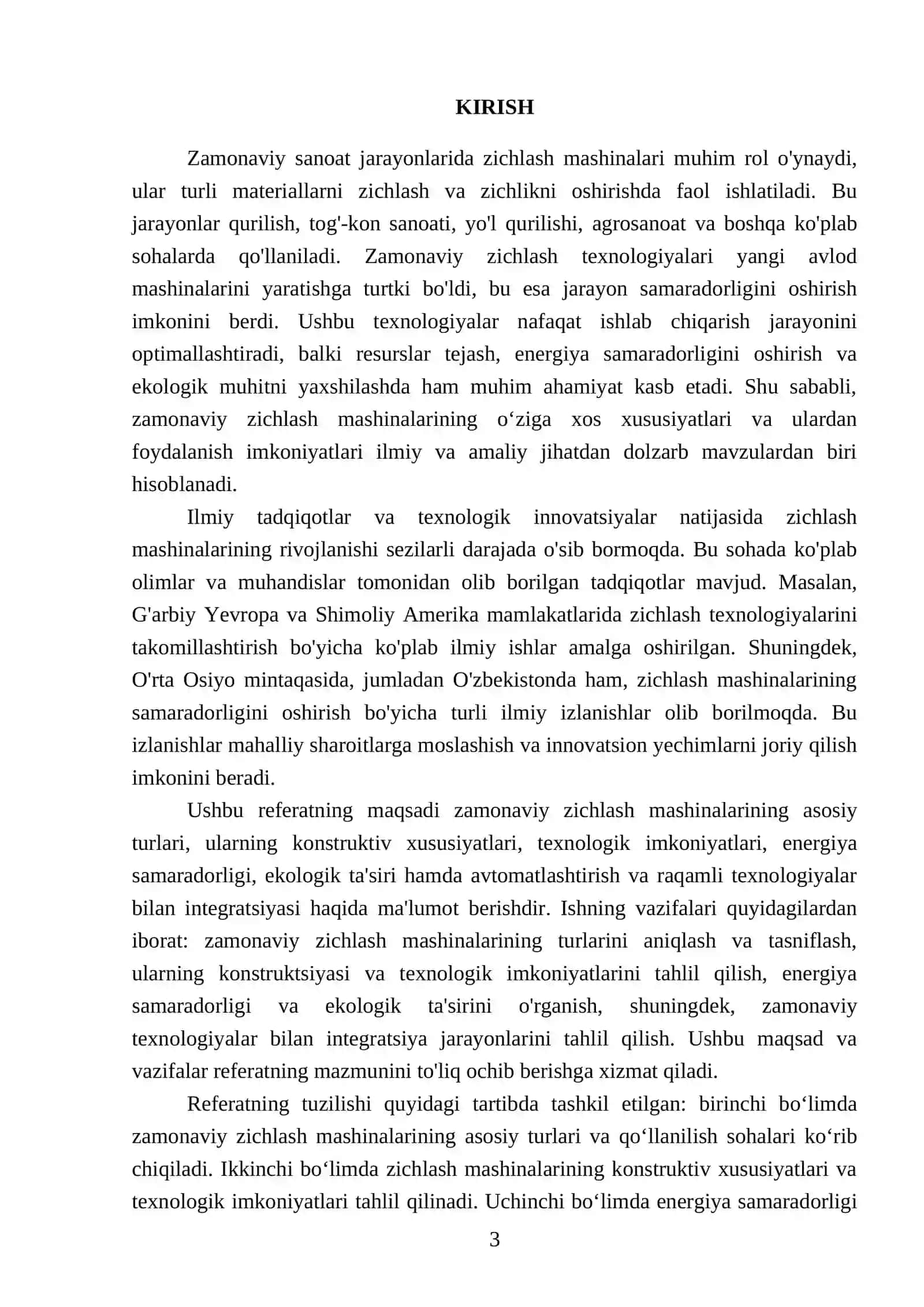 AVTOMOBIL YOʻLLARINI QURISH FANIDAN TAYYORLAGAN REFERATI 3