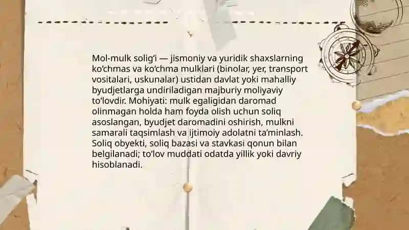 Mol-mulk solig‘i 3