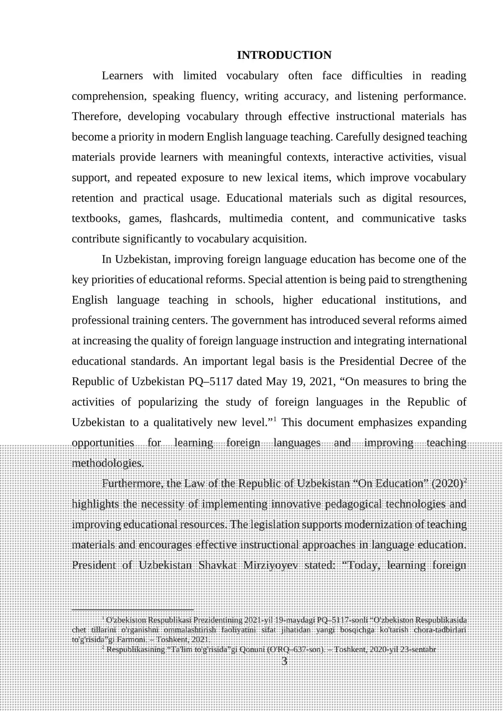 Vocabulary Development Through Instructional Materials 3