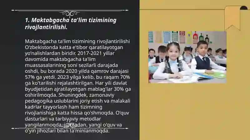 Maktabgacha ta'lim tizimining rivojlantirilishi 3