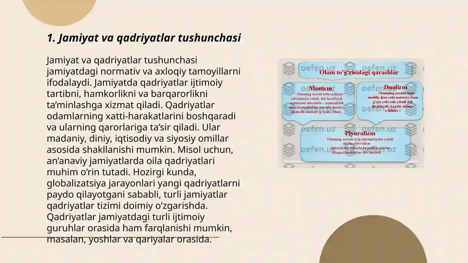 Jamiyat falsafasi: Inson falsafasi (Falsafiy antropologiya) Qadriyatlar falsafasi (aksiologiya) 3