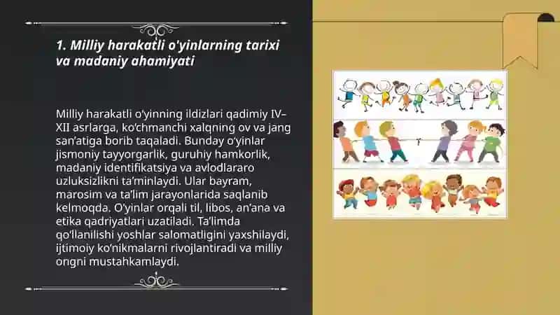 Katta yoshdagi bolalarga beriladigan milliy harakatli o’yinlarni o’rgatish 3