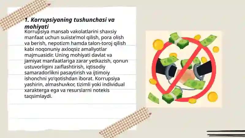 Korrupsiya tushunchasi, Korrupsiyaga qarshi kurashishning mazmun mohiyati 3