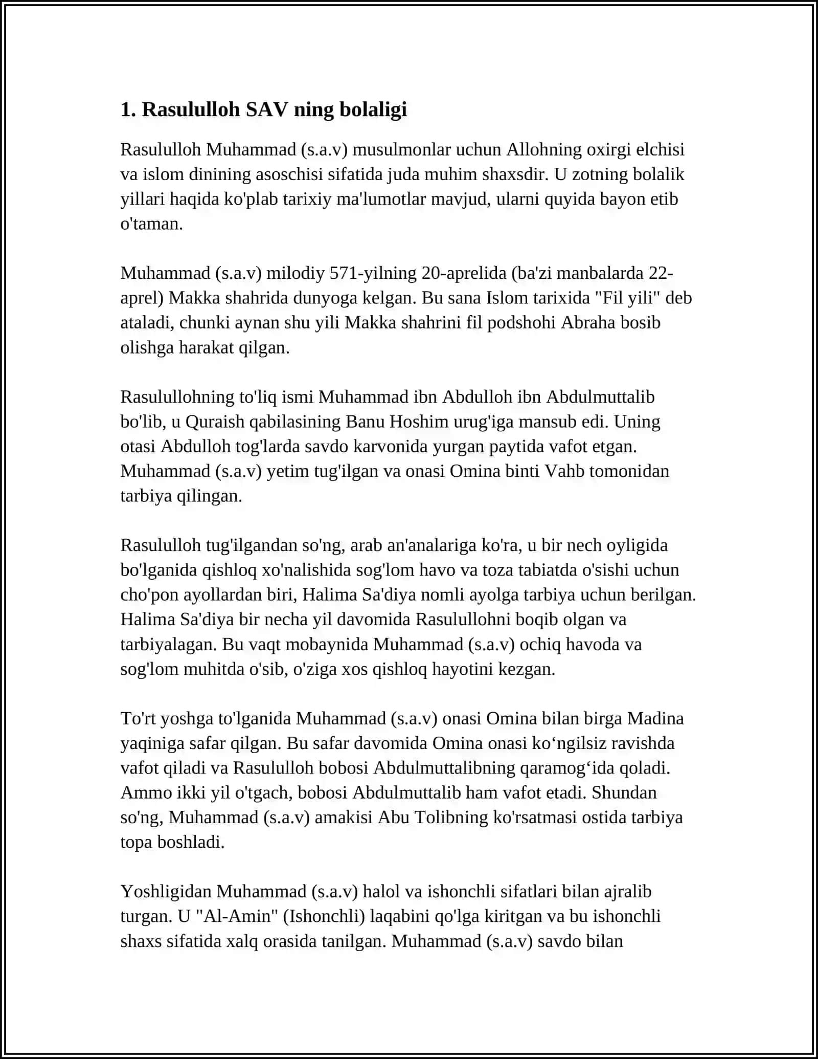 ROSULULLOH S A V NING SIYRAT LARI 3