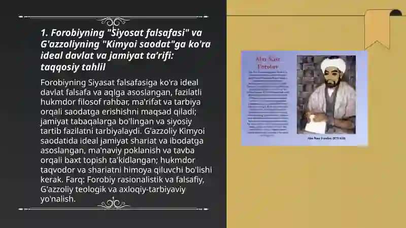 Abu Nasr Forobiy va G'azzoliyning falsafa ilmiga oid qarashlarini qiyosiy tahlil etish 3
