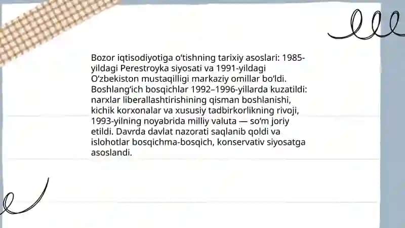Bozor iqtisodiyotiga o‘tish davri va uningO‘zbekistondagi xususiyatlari 3