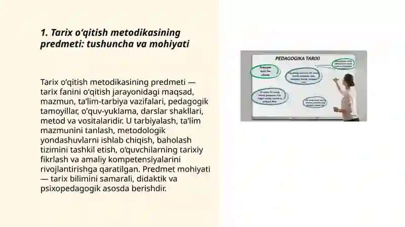 Tarix oʻqitish metodikasining predmeti maqsadi va vazifalari 3
